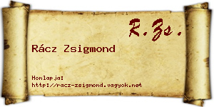 Rácz Zsigmond névjegykártya